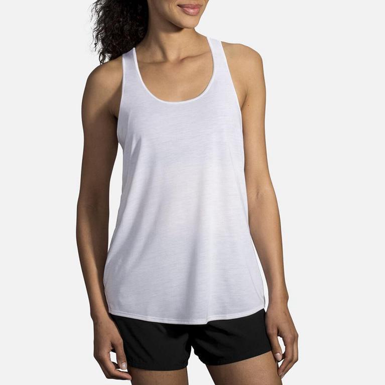 Brooks DISTANCE Running Tank Top Womens Canada - White (ATQ390758)